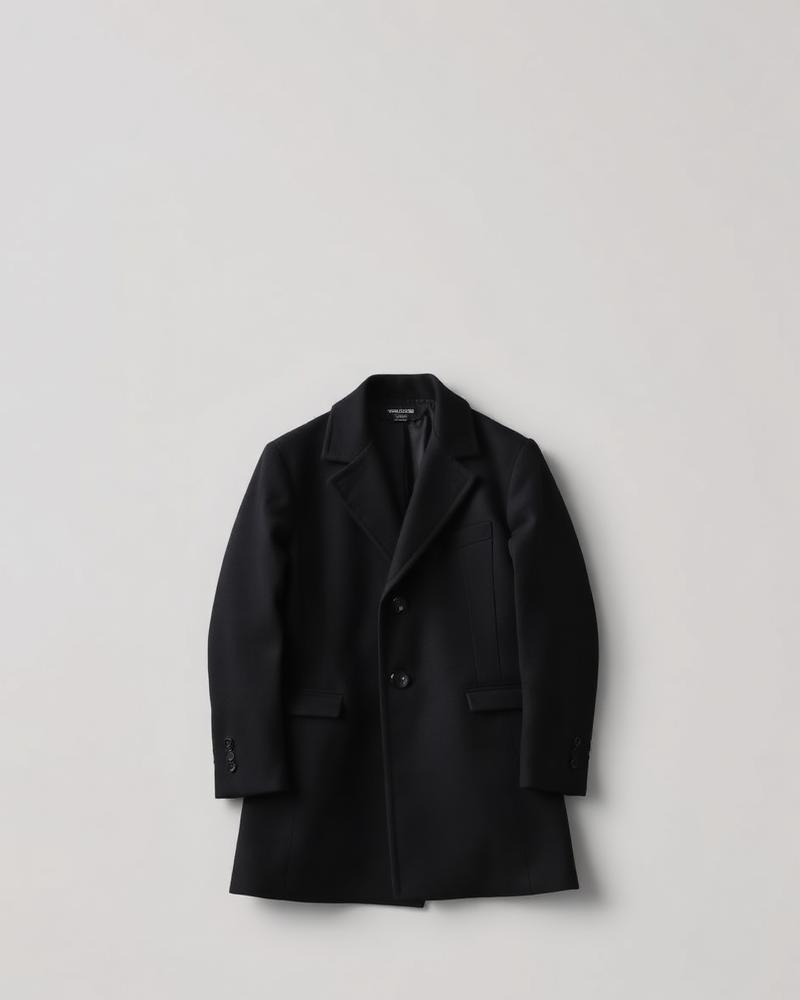 Noir Wool-Cashmere Overcoat